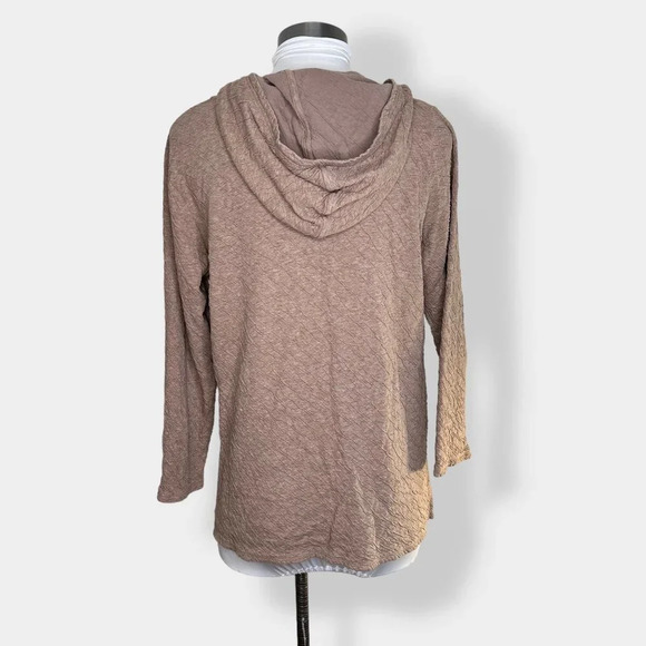Pure Jill Camel Brown Pullover Hooded Top M - Picture 3 of 5